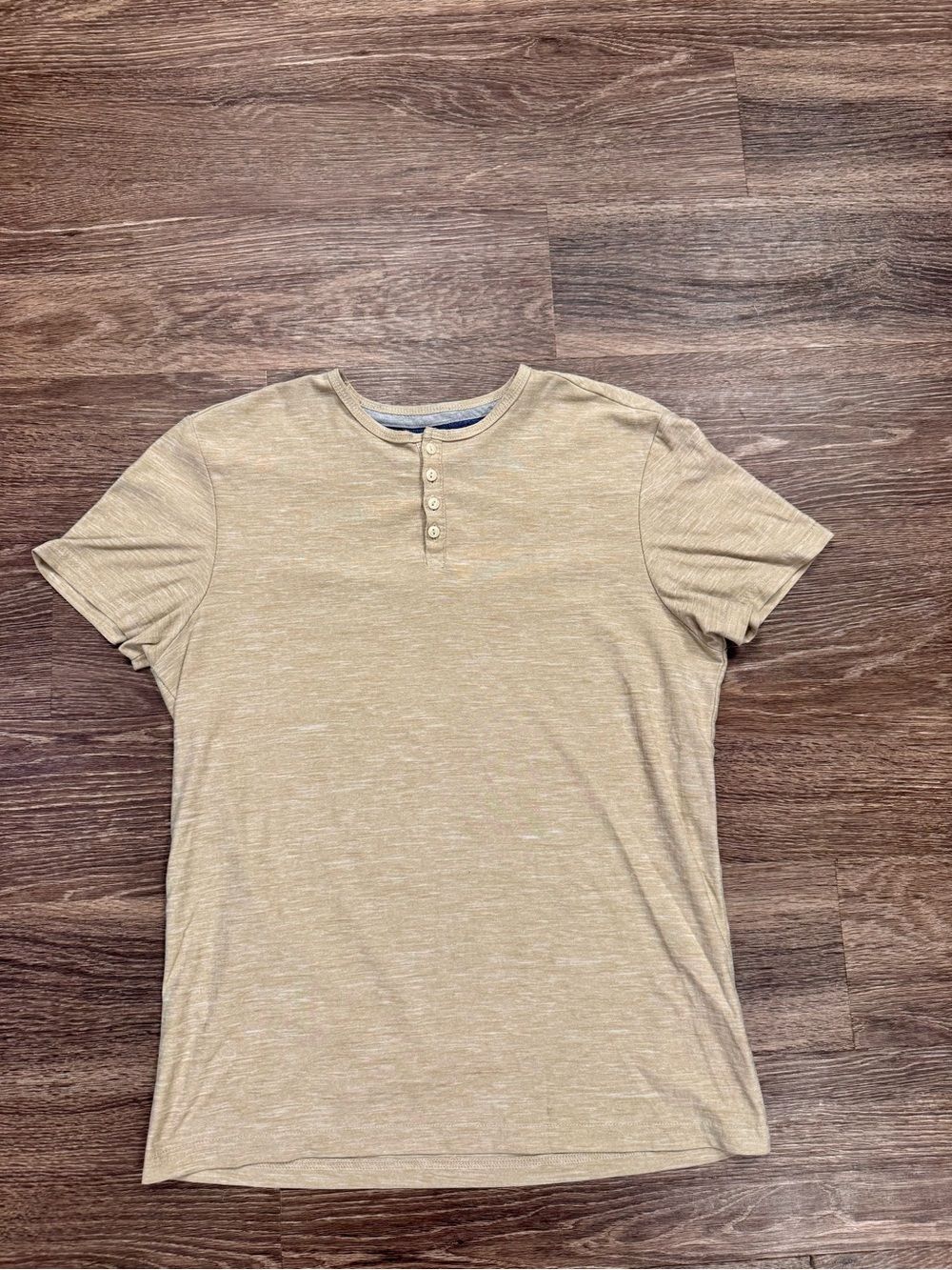 Bruno Milano Super Soft Beige Heather Henley T-Shirt Men's Small Casual Tee